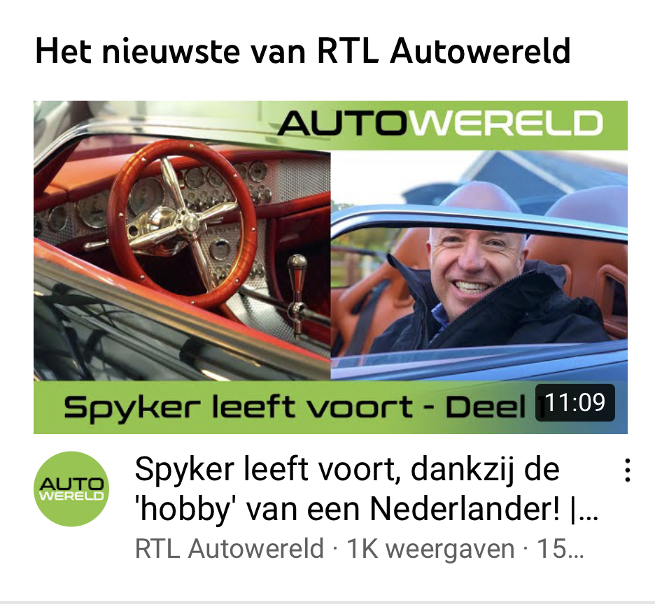 RTL Autowereld "Spyker lives on" Part 1